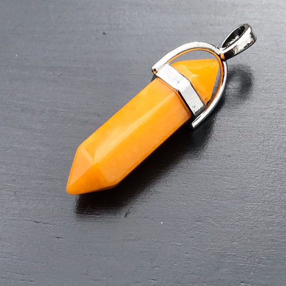 Yellow Jade Stone Chakra Healing Pendant - Picture 1 of 4